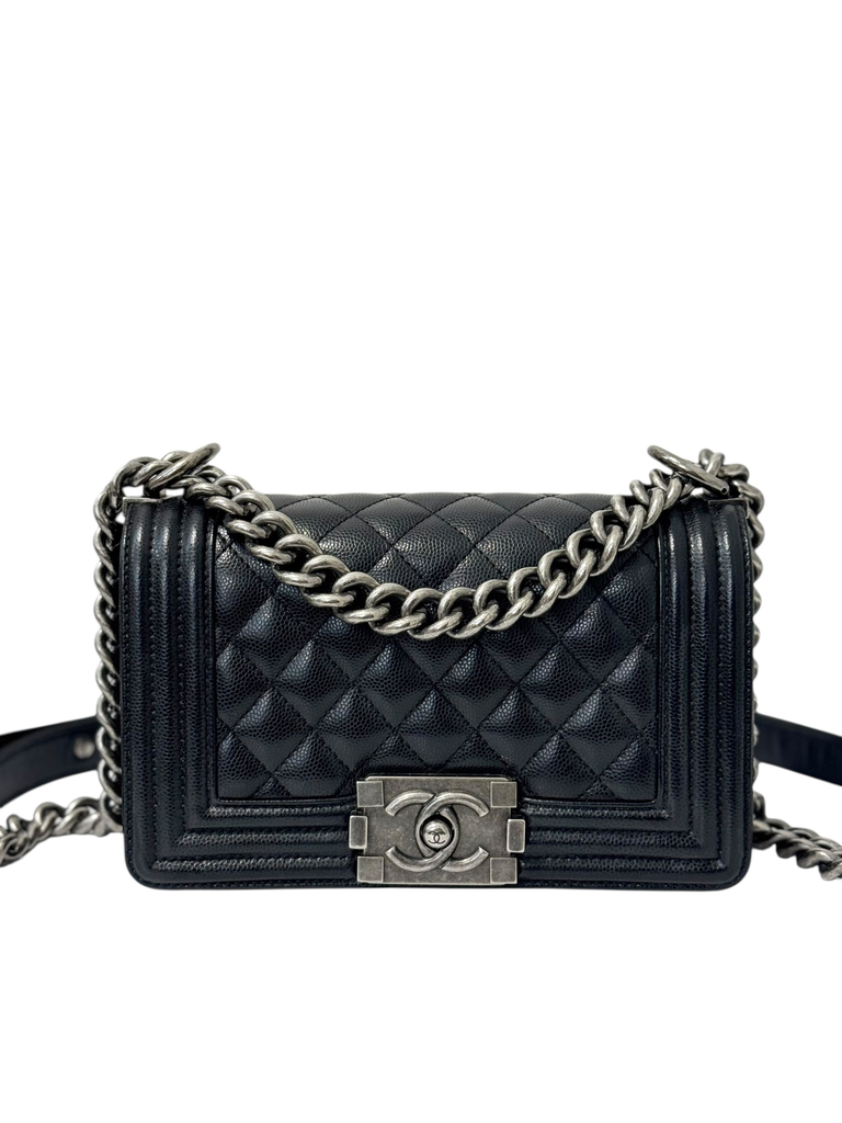Boy Chanel 20cm(Bk caviar/Shw)