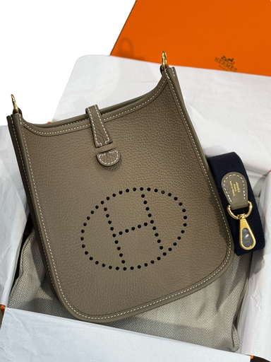 [#WMN010KD] Brand new Hermes mini Evelyne(Etoupe/Ghw)