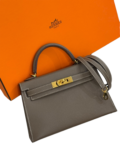 [#Z] Hermes Mini Kelly II (Etoupe/Ghw/Epsom)