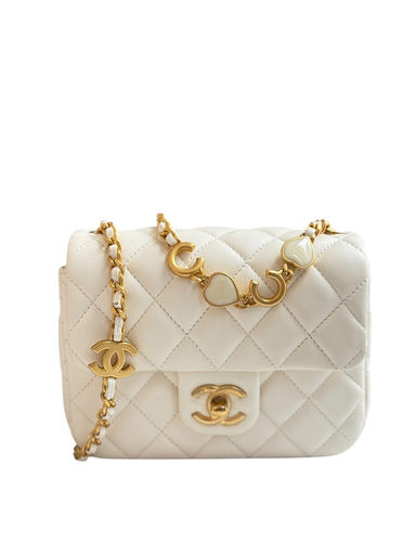 [#NNNHXAEC] Chanel Seasonal flap bag(White/Ghw)
